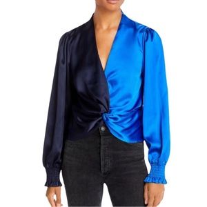 MOVING SALE aqua colorblock knot top